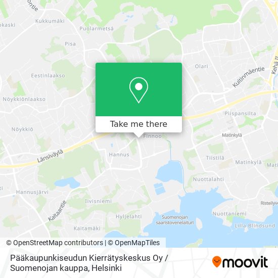 Pääkaupunkiseudun Kierrätyskeskus Oy / Suomenojan kauppa map