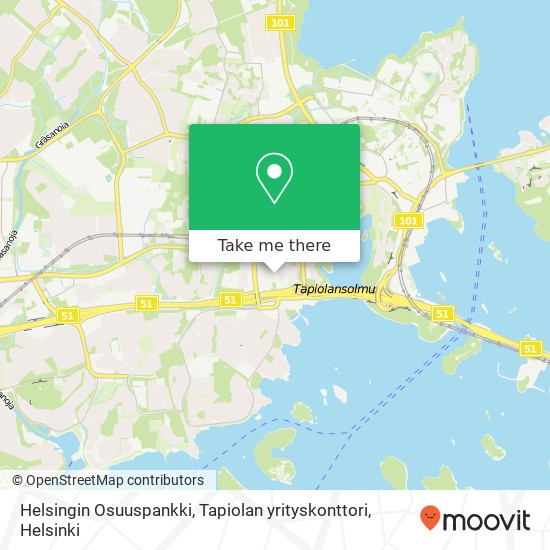 Helsingin Osuuspankki, Tapiolan yrityskonttori map