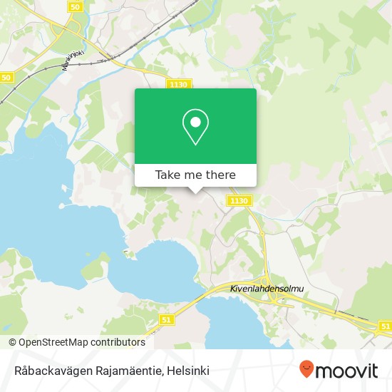 Råbackavägen Rajamäentie map