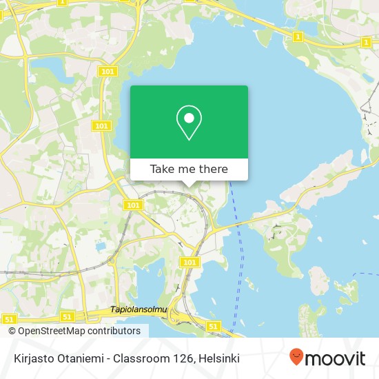 Kirjasto Otaniemi - Classroom 126 map
