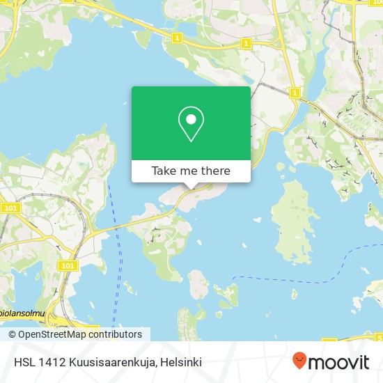 HSL 1412 Kuusisaarenkuja map