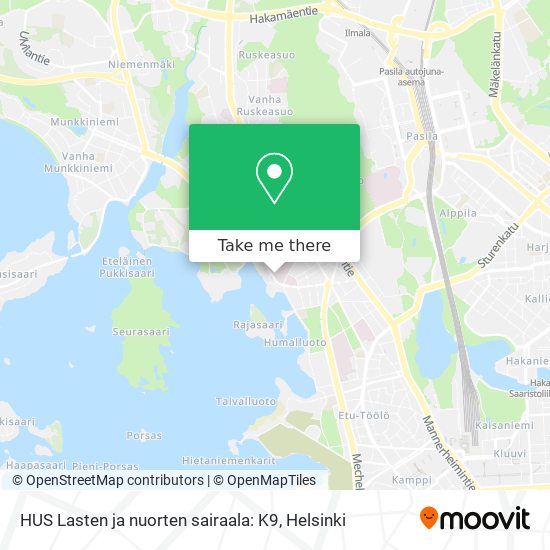 HUS Lasten ja nuorten sairaala: K9 map