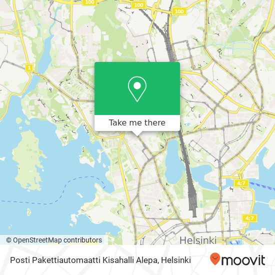 Posti Pakettiautomaatti Kisahalli Alepa map