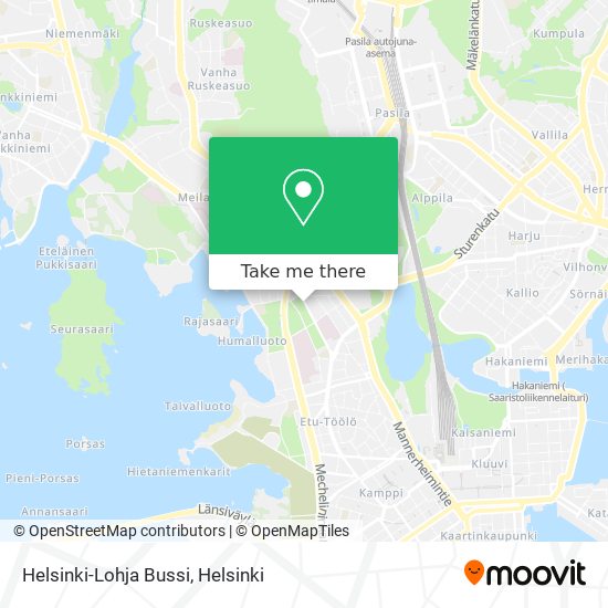 Helsinki-Lohja Bussi map
