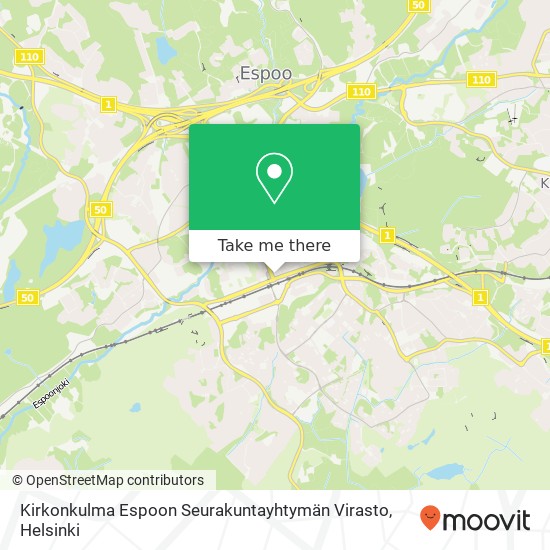 Kirkonkulma Espoon Seurakuntayhtymän Virasto map