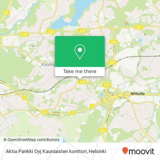 Aktia Pankki Oyj Kauniaisten konttori map
