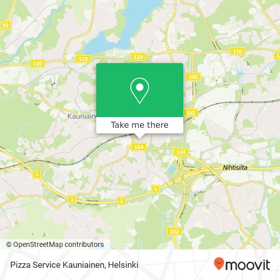 Pizza Service Kauniainen map