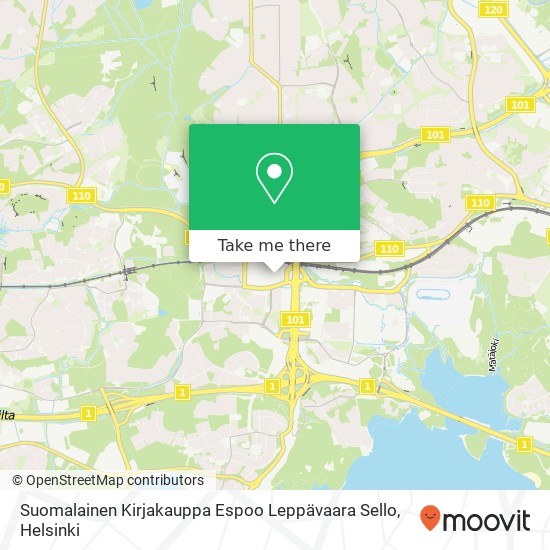 Suomalainen Kirjakauppa Espoo Leppävaara Sello map