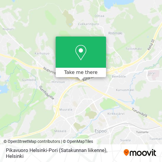 Pikavuoro Helsinki-Pori (Satakunnan liikenne) map