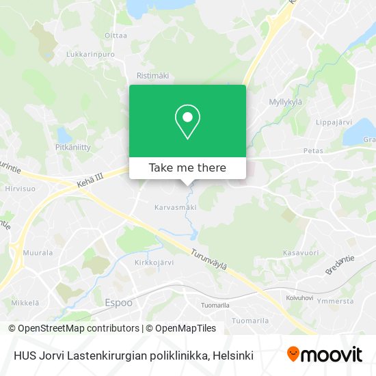 HUS Jorvi Lastenkirurgian poliklinikka map