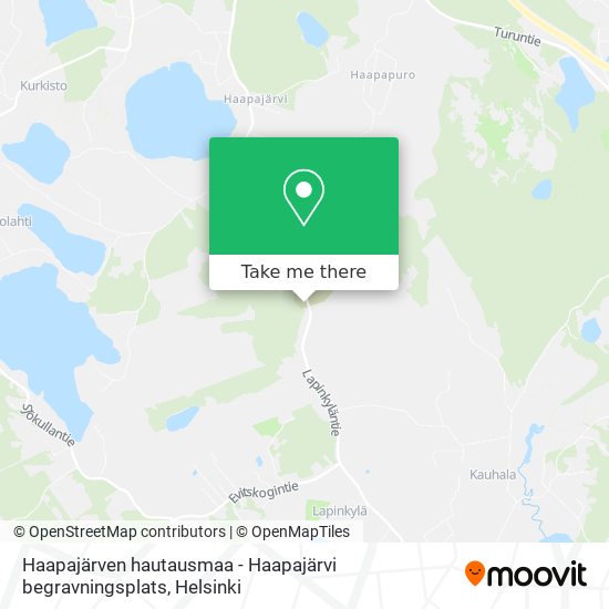 Haapajärven hautausmaa - Haapajärvi begravningsplats map