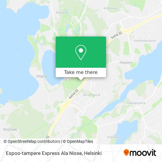 Espoo-tampere Express Ala Nisse map