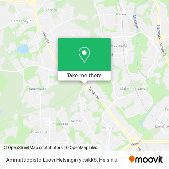 Ammattiopisto Luovi Helsingin yksikkö map