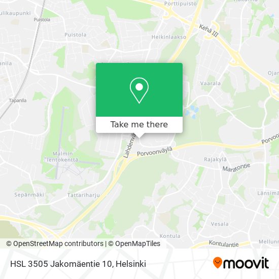 HSL 3505 Jakomäentie 10 map