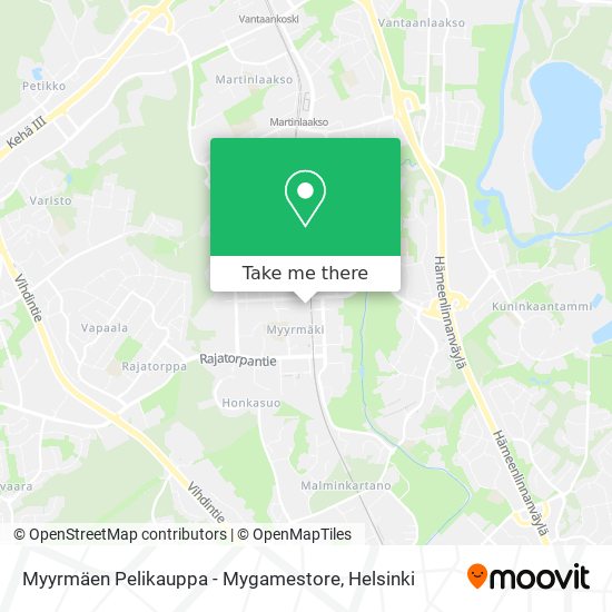 Myyrmäen Pelikauppa - Mygamestore map