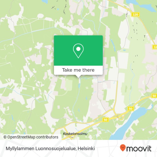 Myllylammen Luonnosuojelualue map