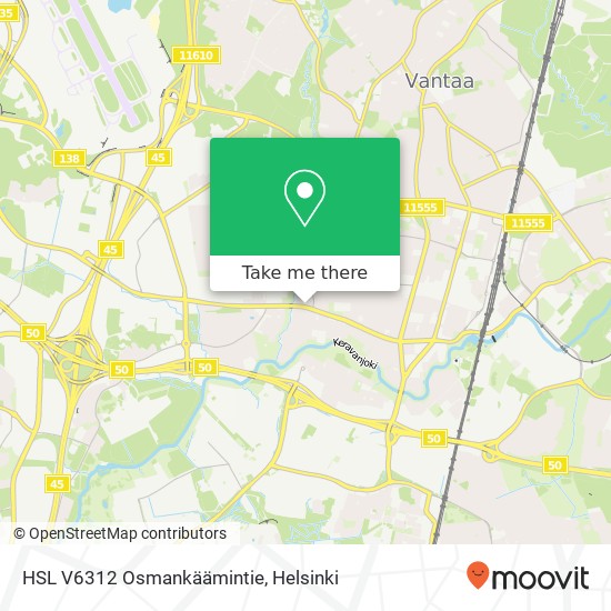 HSL V6312 Osmankäämintie map