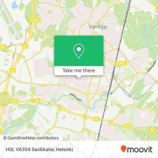 HSL V6304 Savikkatie map