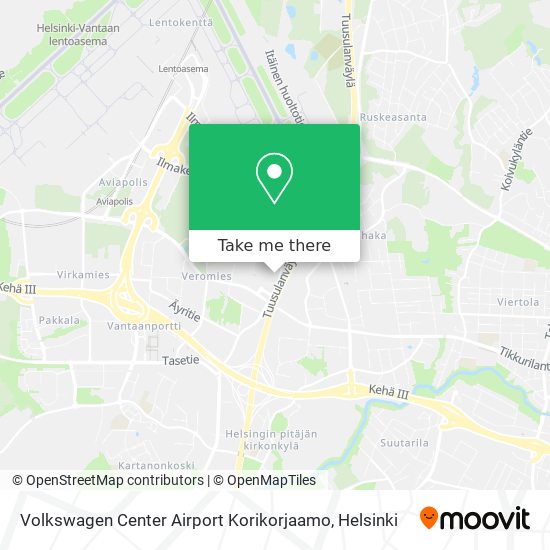Volkswagen Center Airport Korikorjaamo map