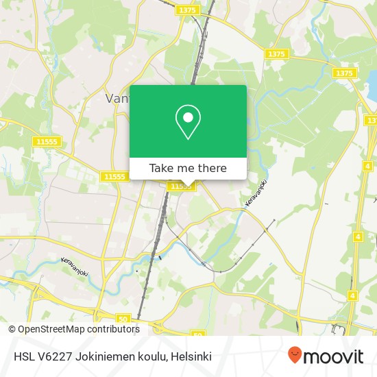 HSL V6227 Jokiniemen koulu map