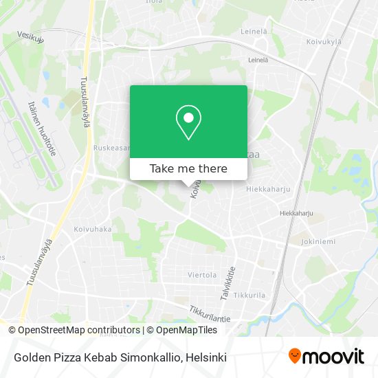 Golden Pizza Kebab Simonkallio map