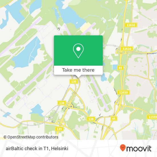 airBaltic check in T1 map