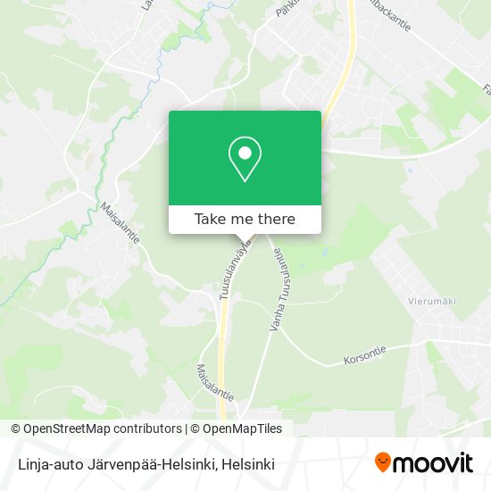 Linja-auto Järvenpää-Helsinki map