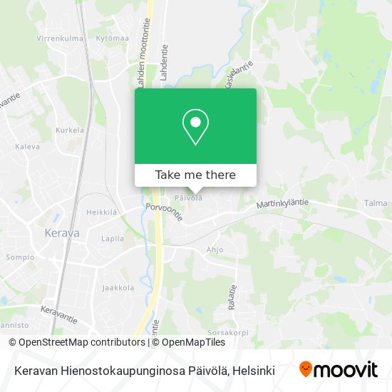 Keravan Hienostokaupunginosa Päivölä map