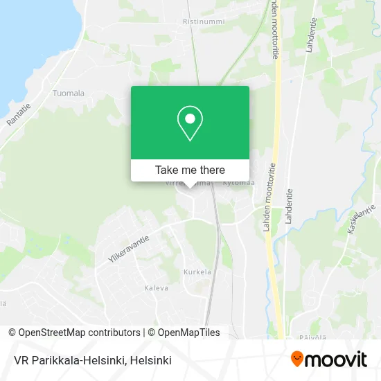 VR Parikkala-Helsinki map