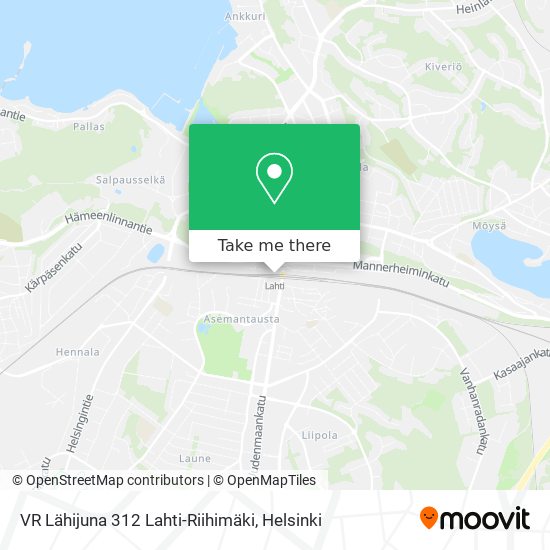 VR Lähijuna 312 Lahti-Riihimäki map