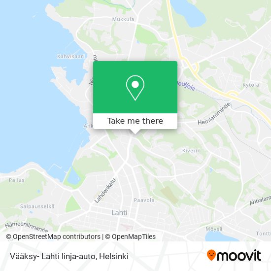Vääksy- Lahti linja-auto map