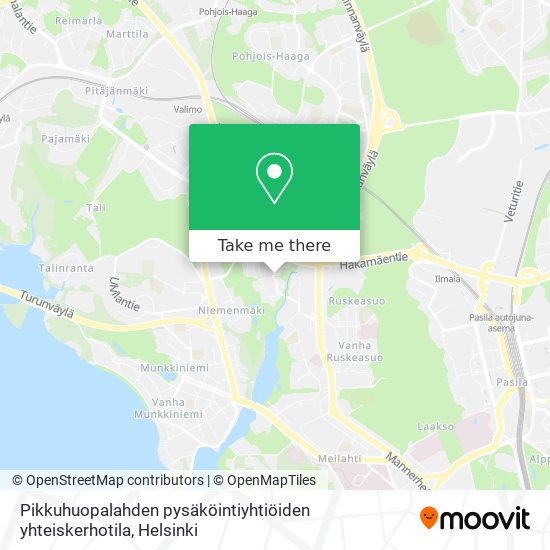 Pikkuhuopalahden pysäköintiyhtiöiden yhteiskerhotila map