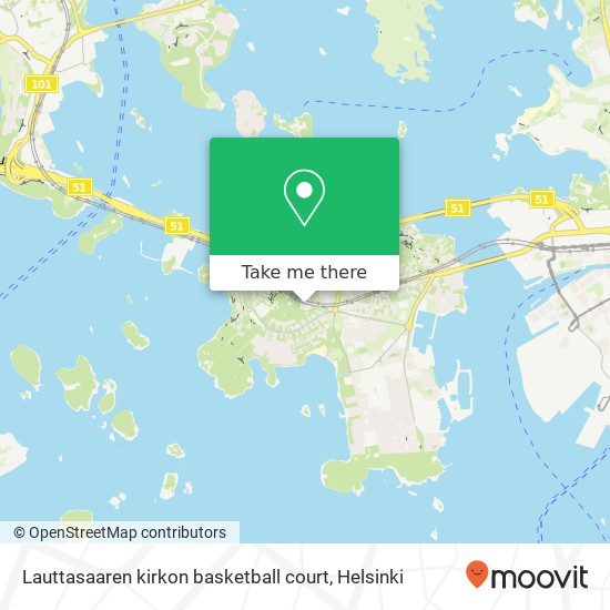 Lauttasaaren kirkon basketball court map