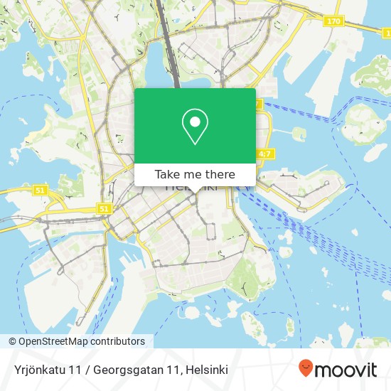 Yrjönkatu 11 / Georgsgatan 11 map