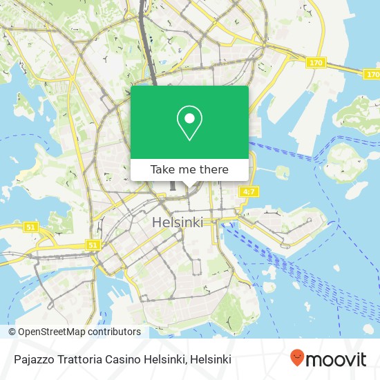 Pajazzo Trattoria Casino Helsinki map