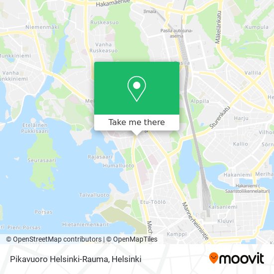 Pikavuoro Helsinki-Rauma map