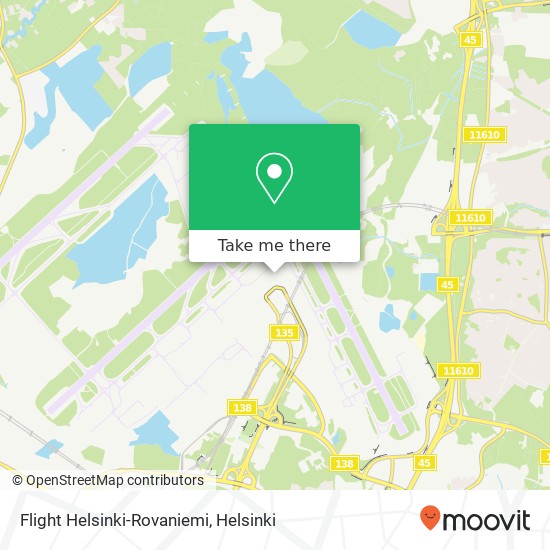 Flight Helsinki-Rovaniemi map