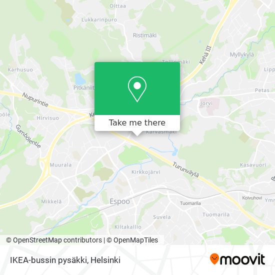 IKEA-bussin pysäkki map
