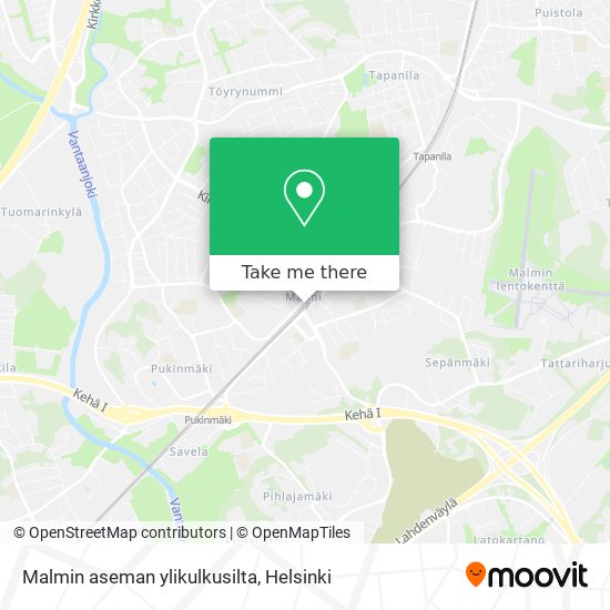 Malmin aseman ylikulkusilta map