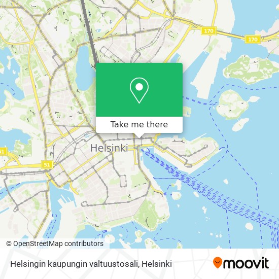 Helsingin kaupungin valtuustosali map