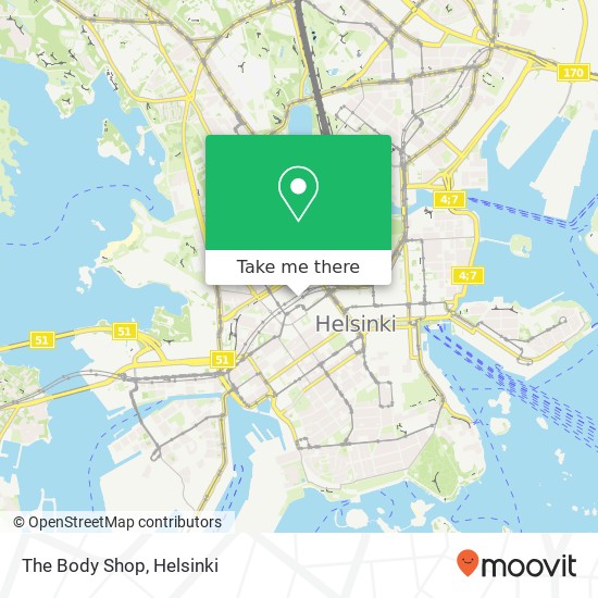 The Body Shop map