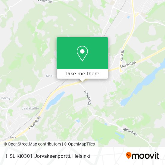 HSL Ki0301 Jorvaksenportti map