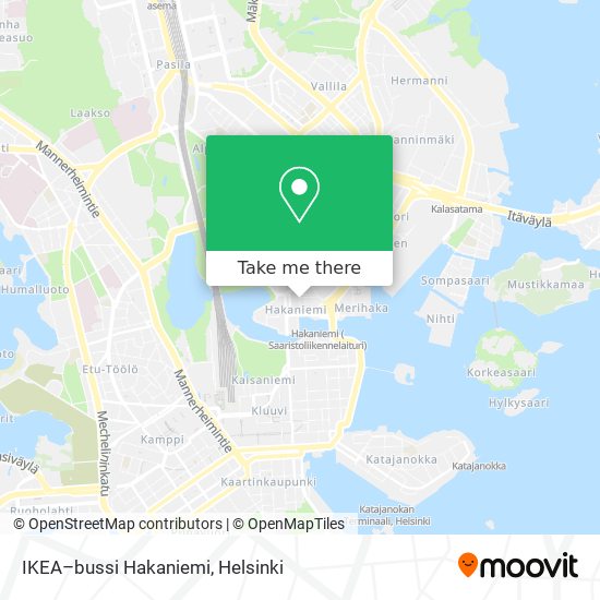 IKEA–bussi Hakaniemi map