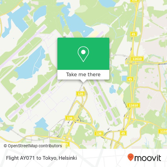 Flight AY071 to Tokyo map