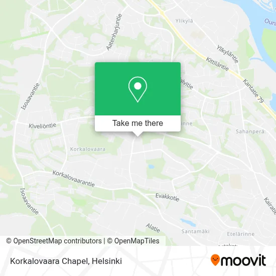 Korkalovaara Chapel map