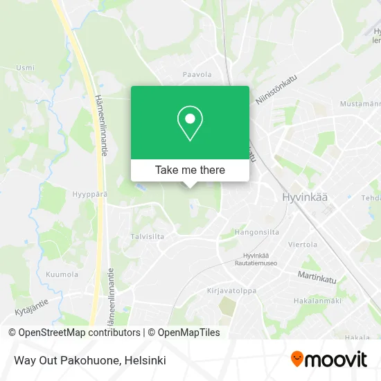 Way Out Pakohuone map