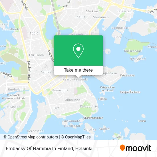 Embassy Of Namibia In Finland map