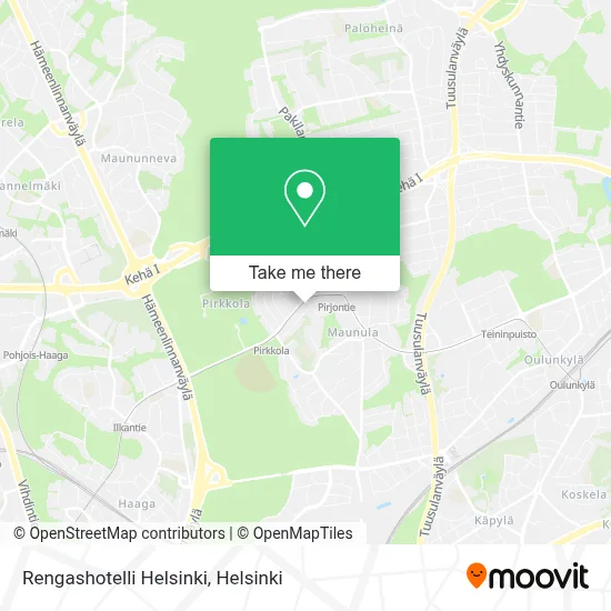 Rengashotelli Helsinki map