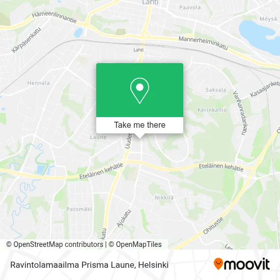 Ravintolamaailma Prisma Laune map