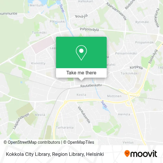 Kokkola City Library, Region Library map